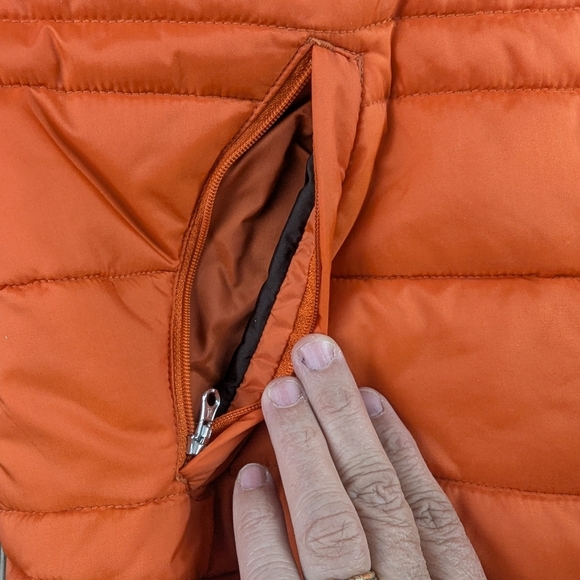 Roper Puffer Vest Size XL 14 Youth Orange Brown Lining - Picture 5 of 16